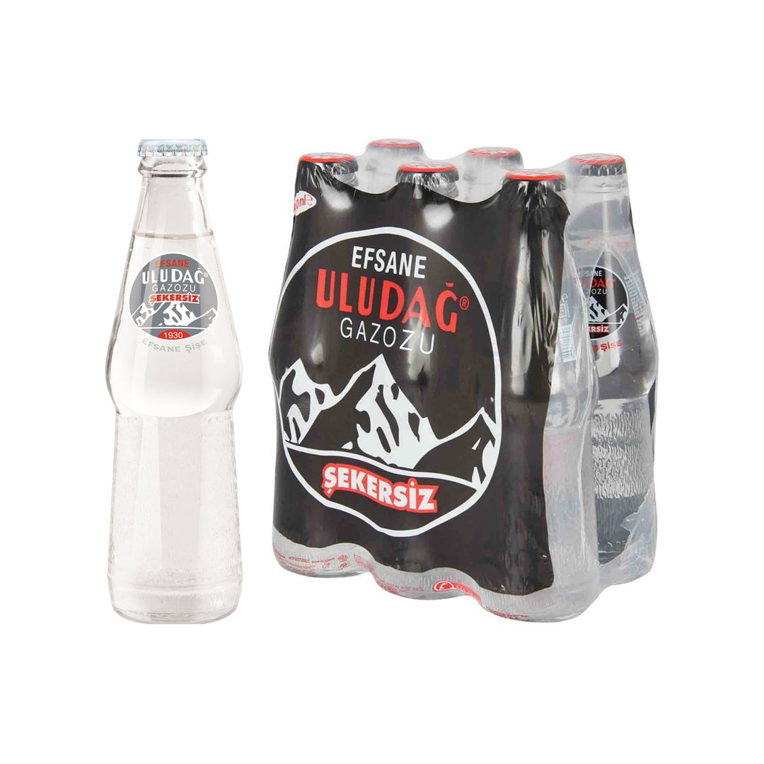 ULUDAG GAZOZ SUGAR FREE 250ML GLASS X 6 - Altin Grocery Mineral Water Uludag