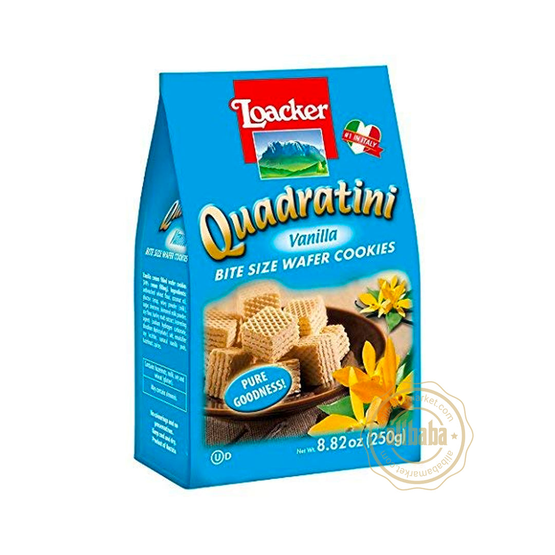 LOACKER QUADRATINI VANILLA WAFER 250GR - Altin Grocery Wafer Loacker