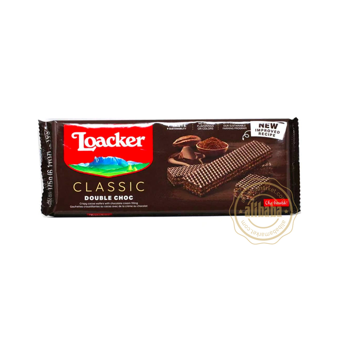 LOACKER CLASSIC - DOUBLE CHOCOLATE WAFER 175GR - Altin Grocery Wafer Loacker