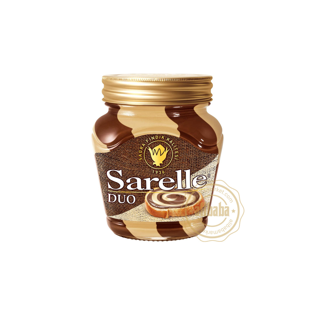 SARELLE DUO HAZELNUT SPREAD W COCOA AND MILK 350GR - Altin Grocery Spread Sarelle