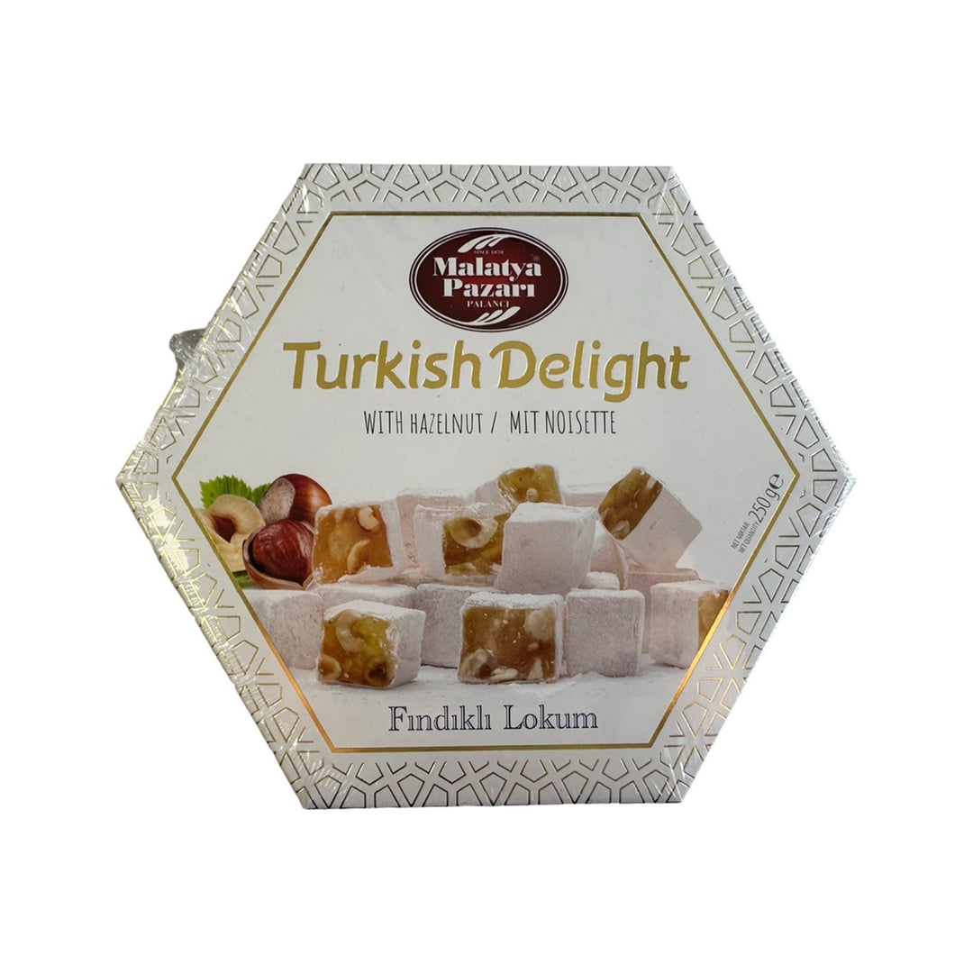 MALATYA PAZARI TURKISH DELIGHT W HAZELNUT 250G - Altin Grocery Turkish Delight Malatya Pazari