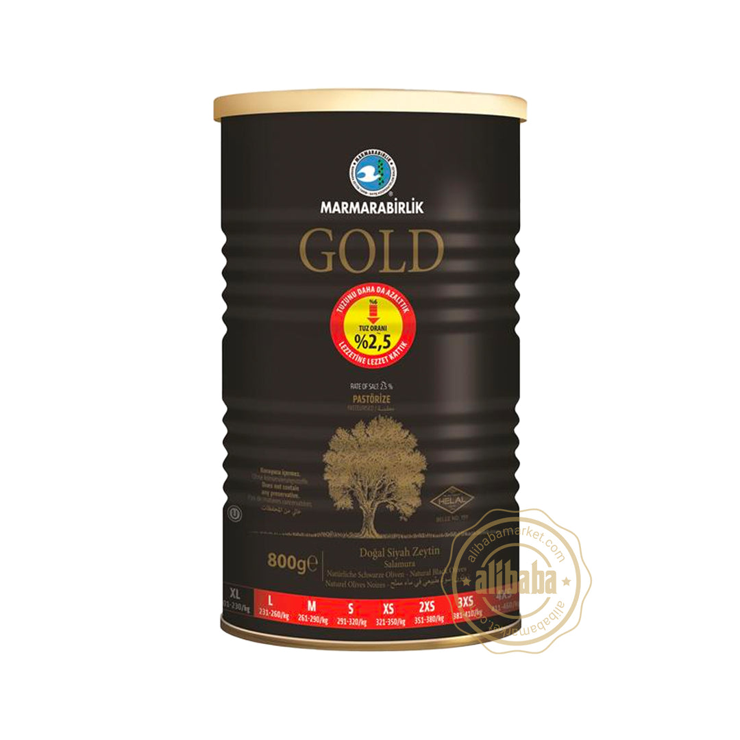 MB GEMLIK BLACK OLIVES GOLD XL %2.5 SALTY 800GR CAN
