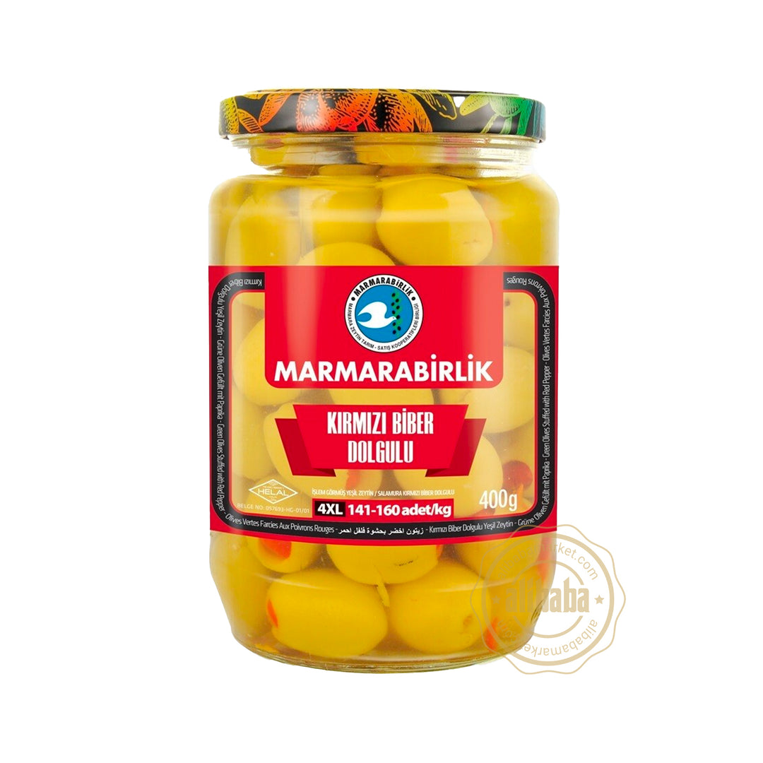 MB GREEN OLIVES 4XL w PEPPER 400GR - Altin Grocery Olive Marmarabirlik