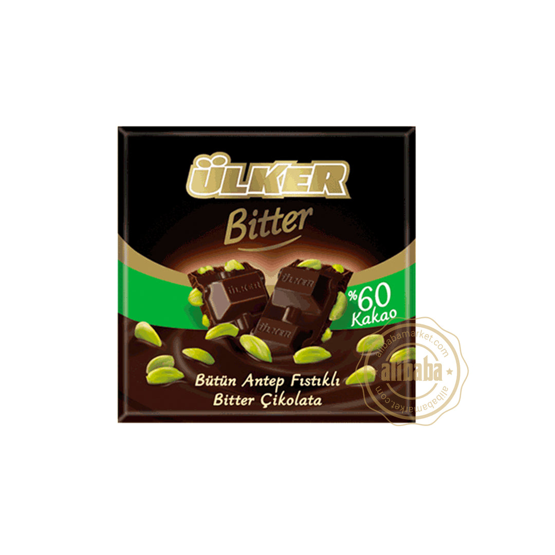 ULKER GOLDEN BITTER CHOCOLATE w PISTACHIO BARS 70GR