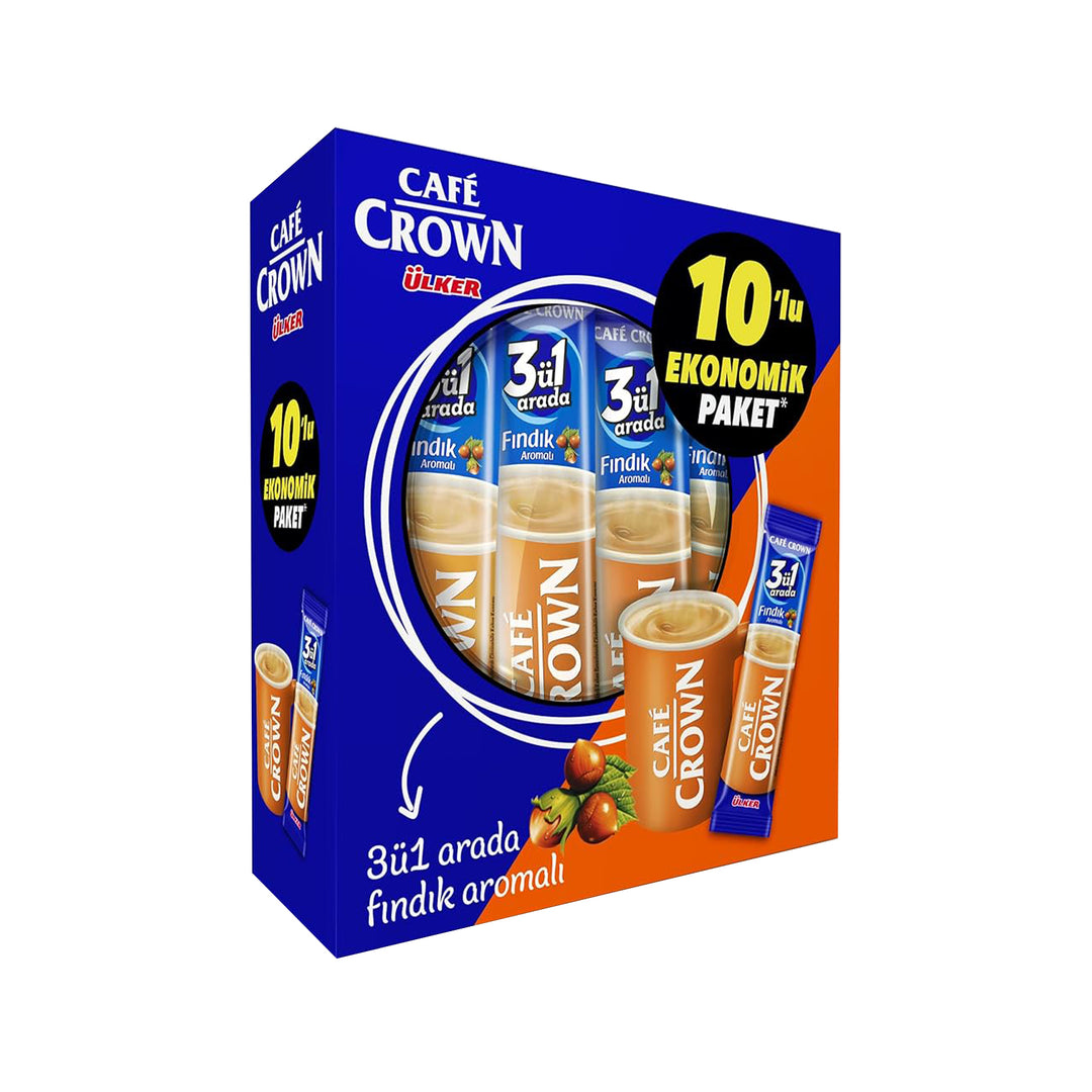 ULKER CAFE CROWN HAZELNUT 3 IN 1 10 PACK - Altin Grocery Coffee Ulker