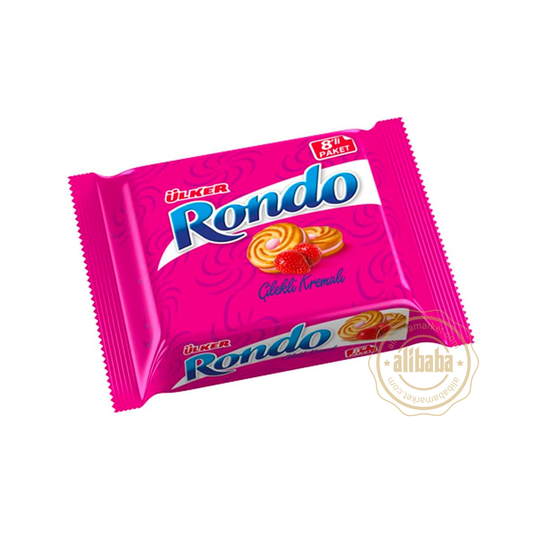 ULKER CREAM RONDO BISCUIT W STRAWBERRY 8PCK 488GR - Altin Grocery Biscuits Ulker