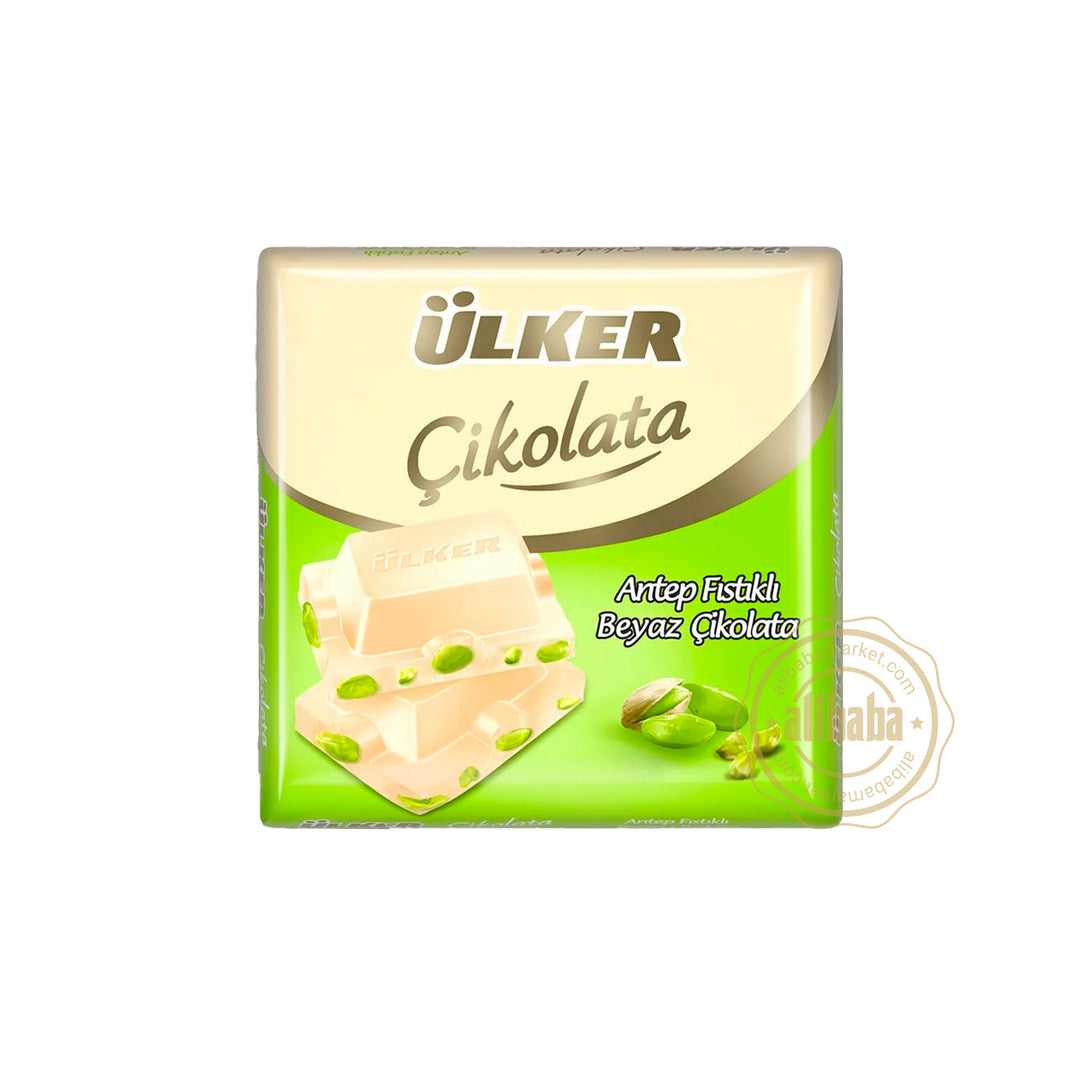 ULKER SQUARE WHITE CHOCOLATE w PISTACHIO 65GR