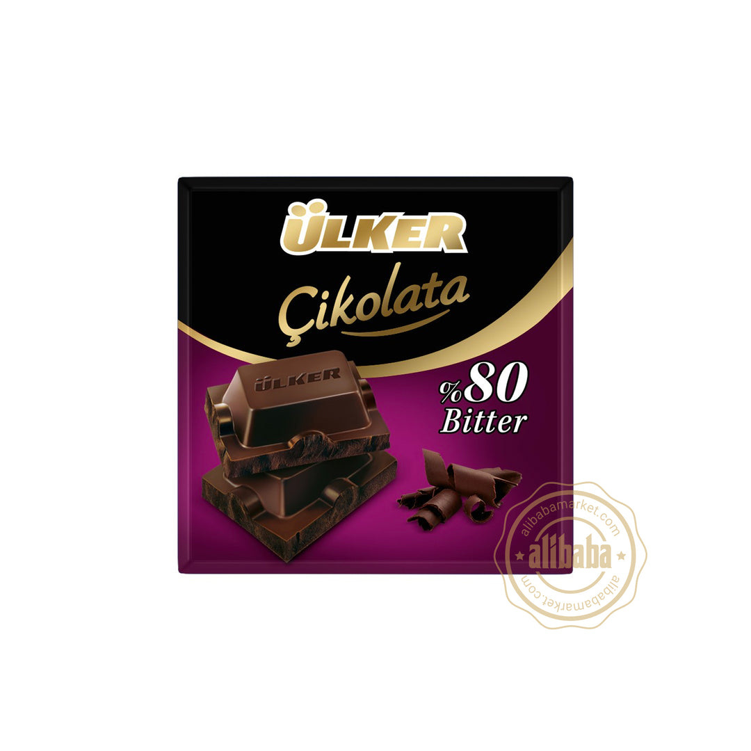 ULKER BITTER CHOCOLATE BARS 80% 60GR
