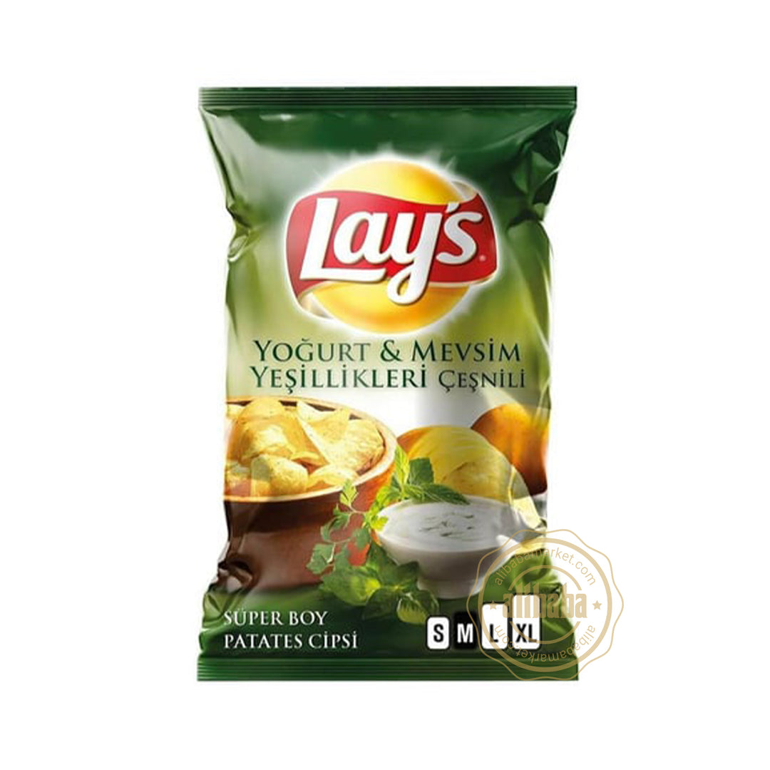 LAYS YOGURT VE MEVSIM YESILLIKLI 145G - Altin Grocery Chips Lays