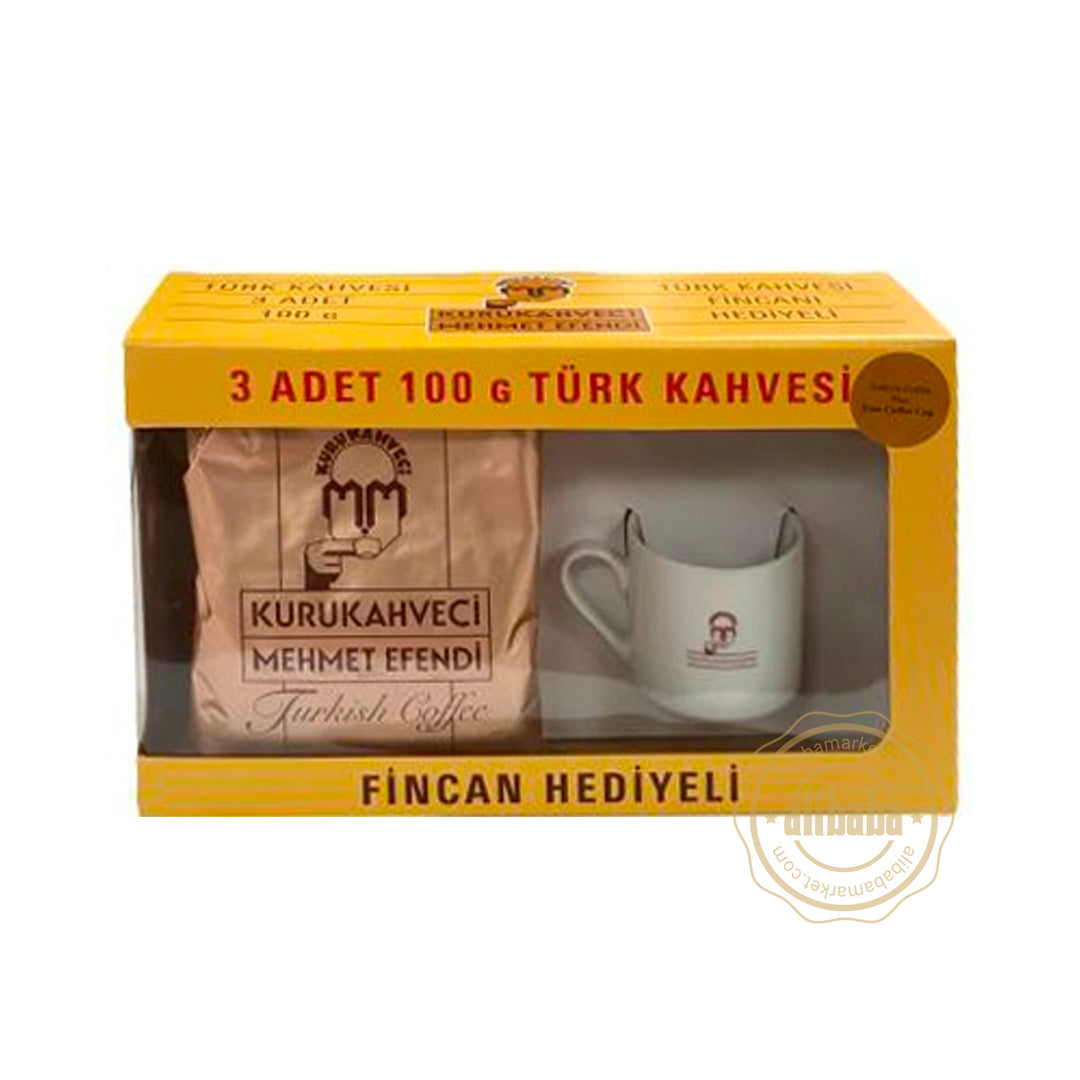 MEHMET EFENDI TURKISH COFFEE w/free Coffee Cup 3x100GR
