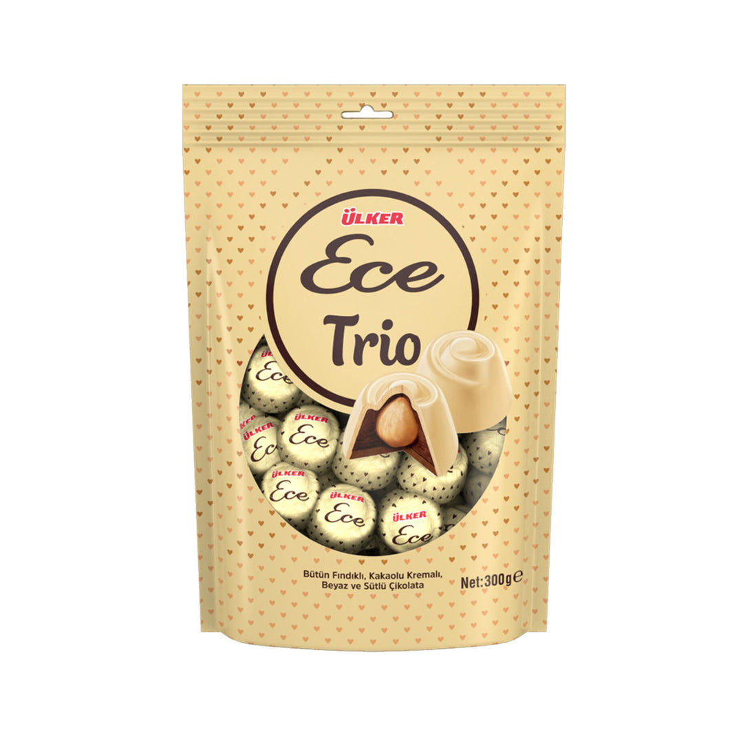 ULKER ECE TRIO CHOCOLATE w HAZELNUT 300G - Altin Grocery Chocolate Ulker