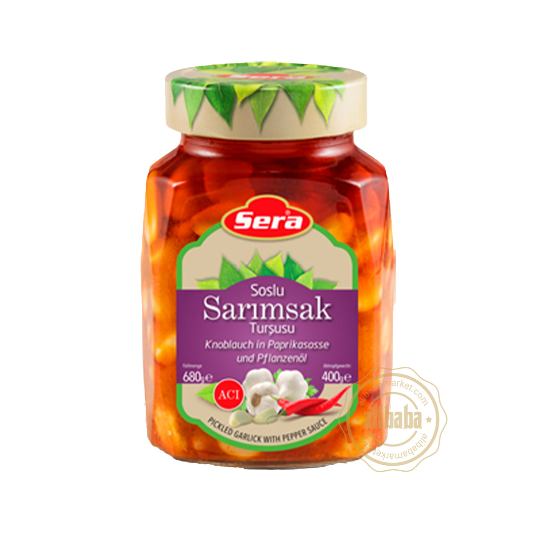 SERA PICKLED GARLIC W PEPPER SAUCE 690GR - Altin Grocery Ready Meal Sera