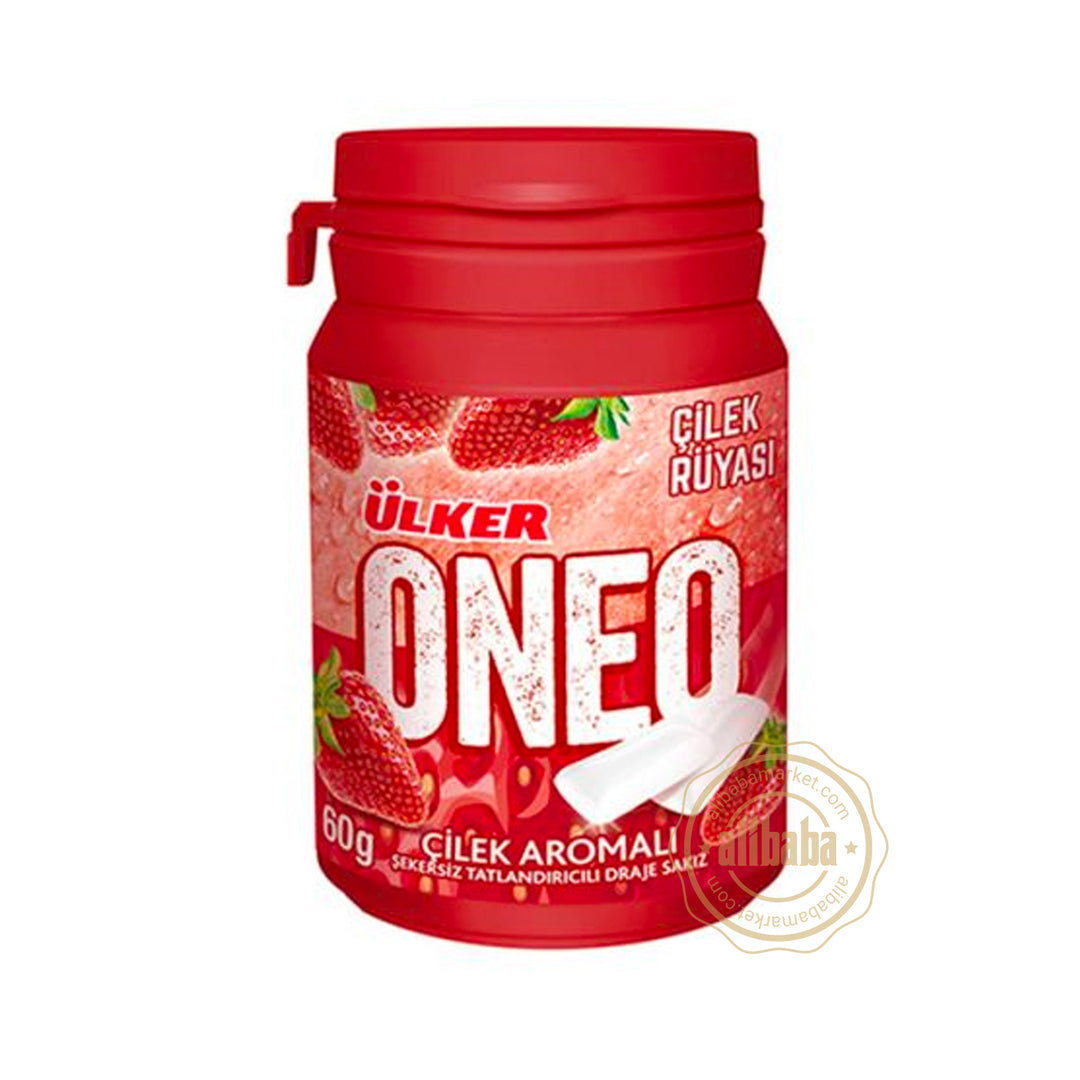 ULKER ONEO STRAWBERRY GUM 60GR JAR