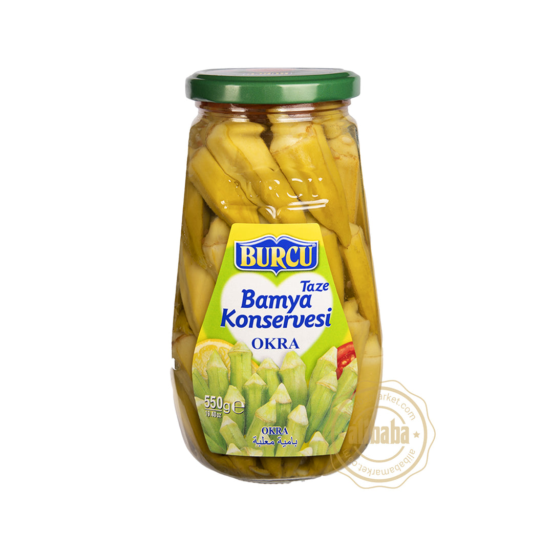 BURCU OKRAS IN GLASS JAR 550GR - Altin Grocery Jarred Vegetable Burcu
