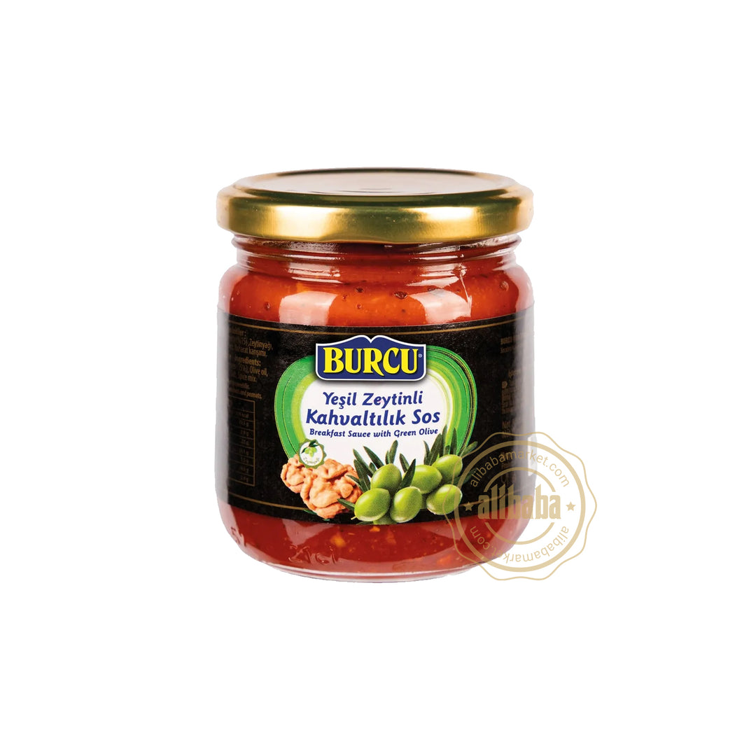 BURCU BREAKFAST SAUCE WITH GREEN OLIVE 200GR - Altin Grocery Spread Burcu
