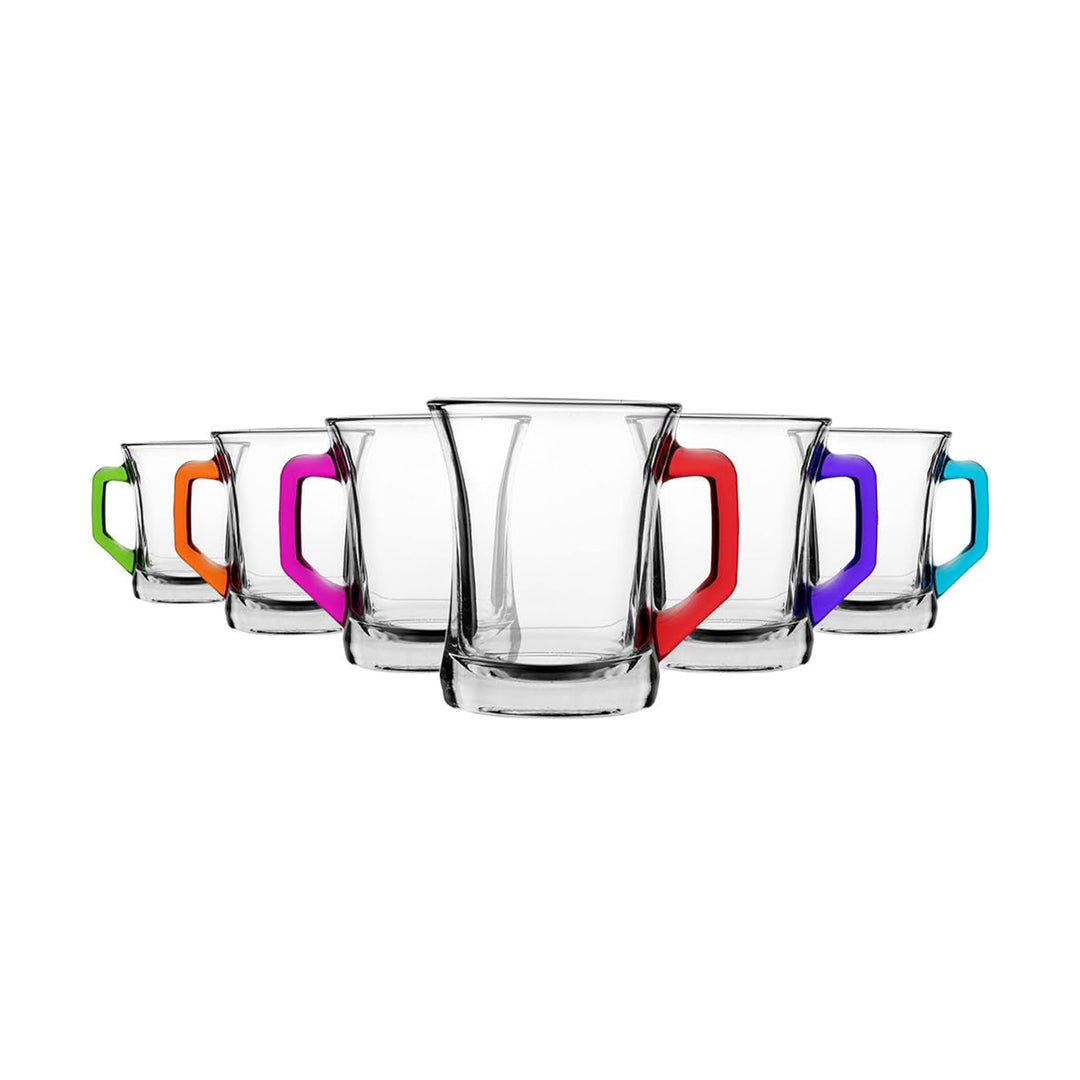 LAV MUG COLOURED ZPL404 6PCS - Altin Grocery Glassware Lav