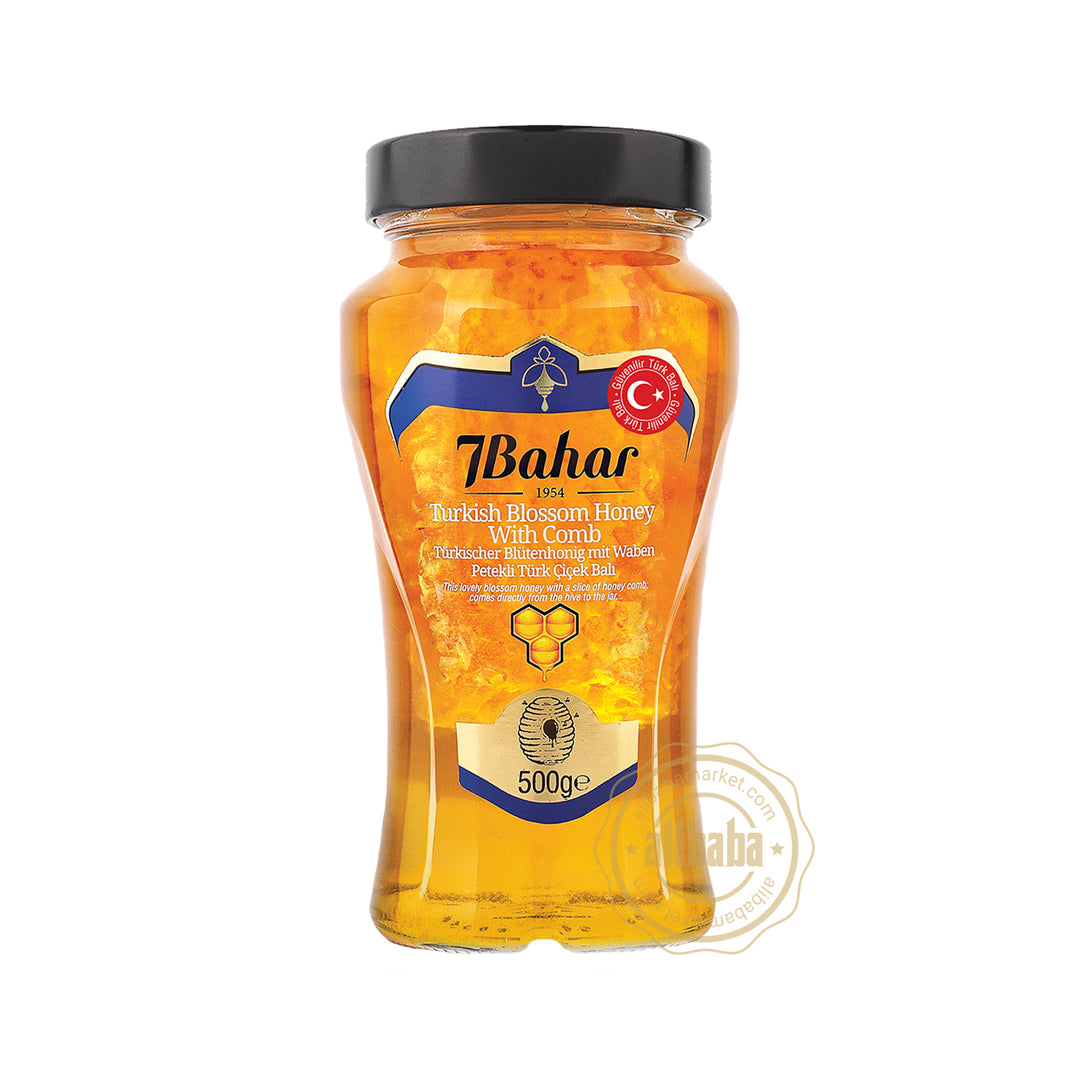 7 BAHAR BLOSSOM HONEY W/COMB 500GR - Altin Grocery Honey 7 Bahar