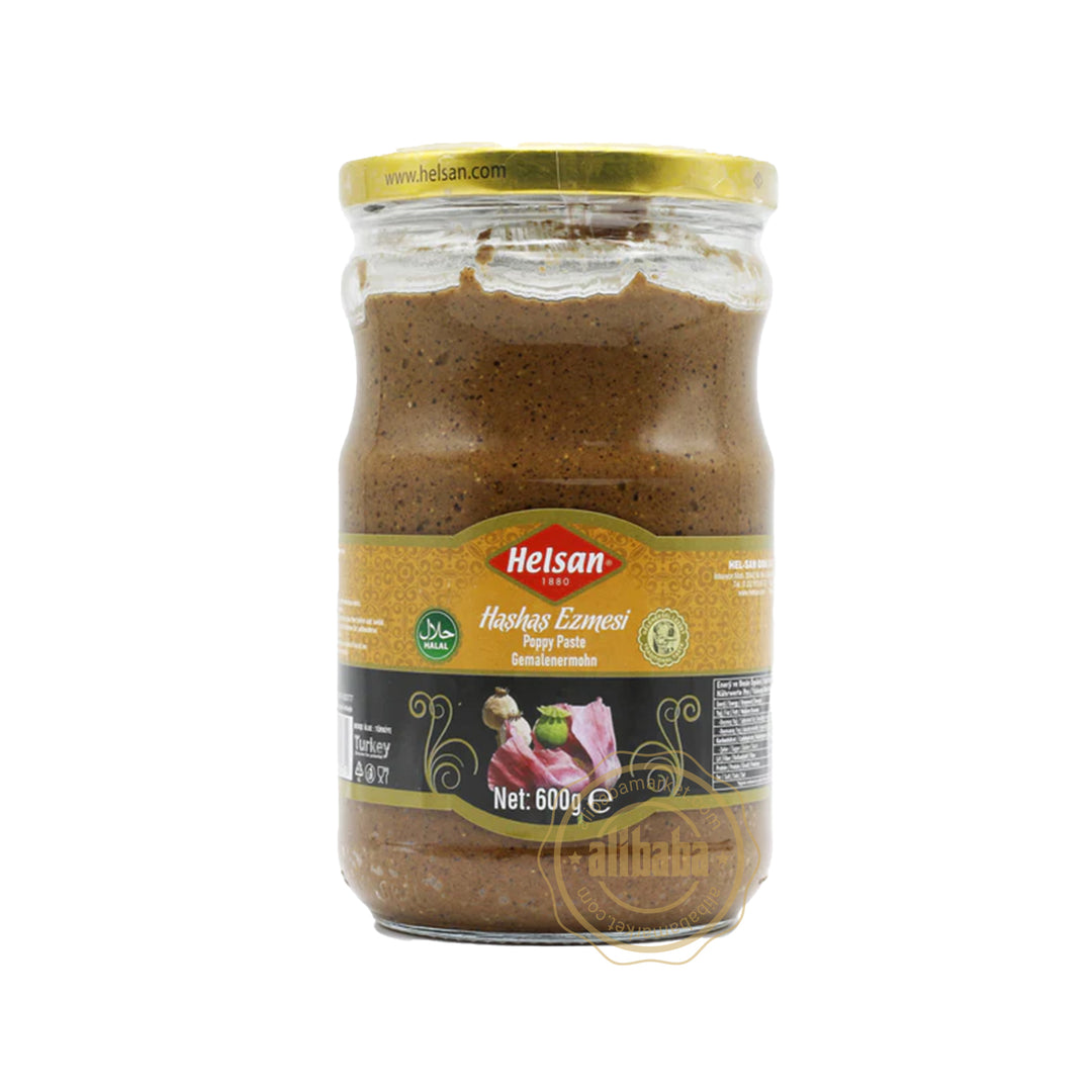 HEL-SAN POPPY PASTE 600GR GLASS - Altin Grocery Spread Hel-San
