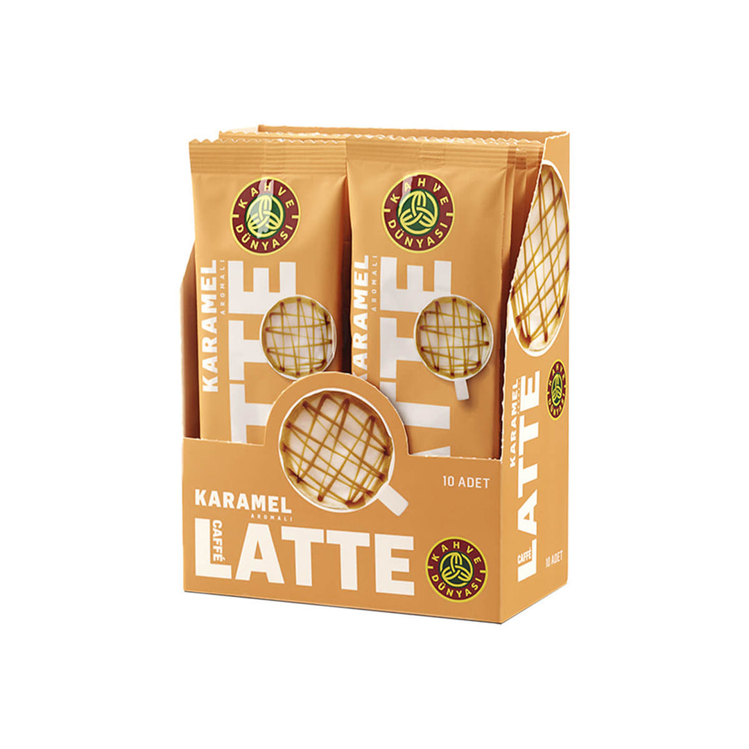 KAHVE DUNYASI CAFE LATTE CARAMEL 15G - Altin Grocery Coffee Kahve Dunyasi