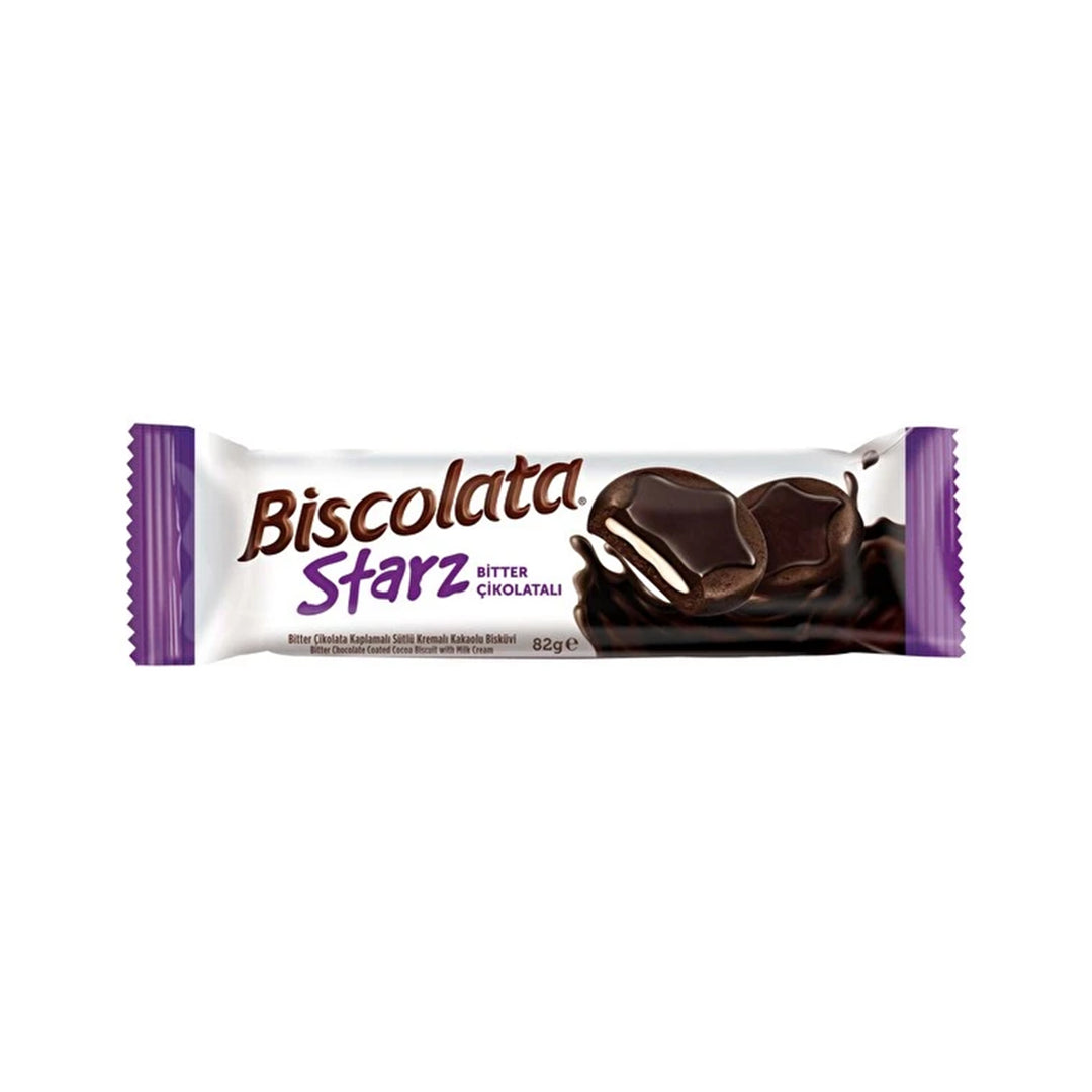 BISCOLATA STARZ BITTER BISCUIT W.MILK CREAM 82GR - Altin Grocery Biscuits Solen