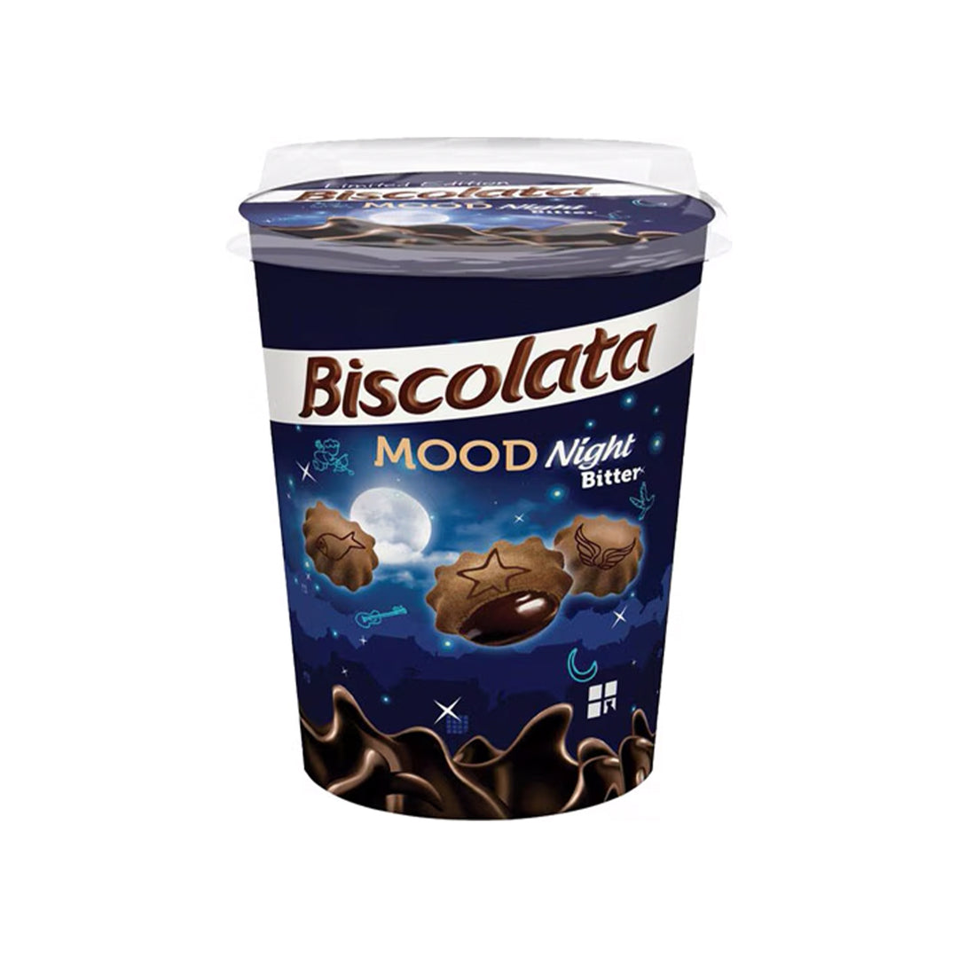 BISCOLATA MOOD NIGHT BITTER 125GR CUP - Altin Grocery Chocolate Solen