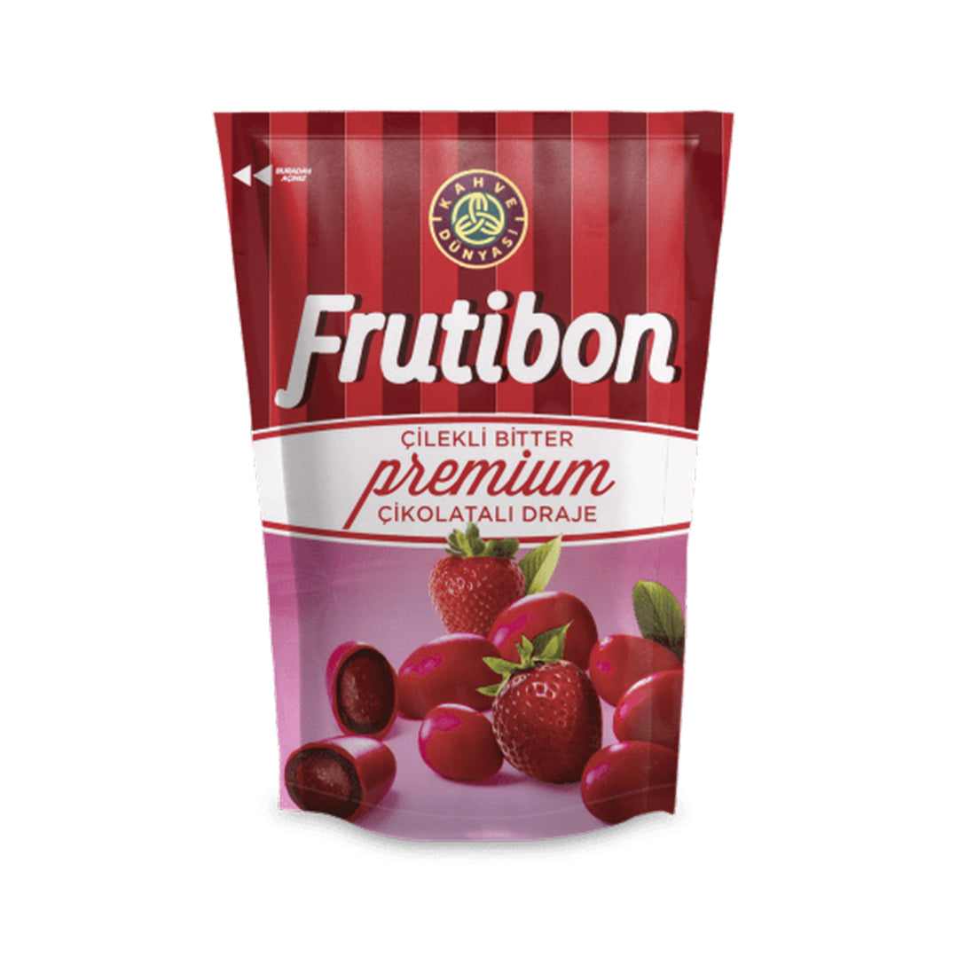 KAHVE DUNYASI FRUTIBON STRAWBERRY 100GR - Altin Grocery Chocolate Kahve Dunyasi