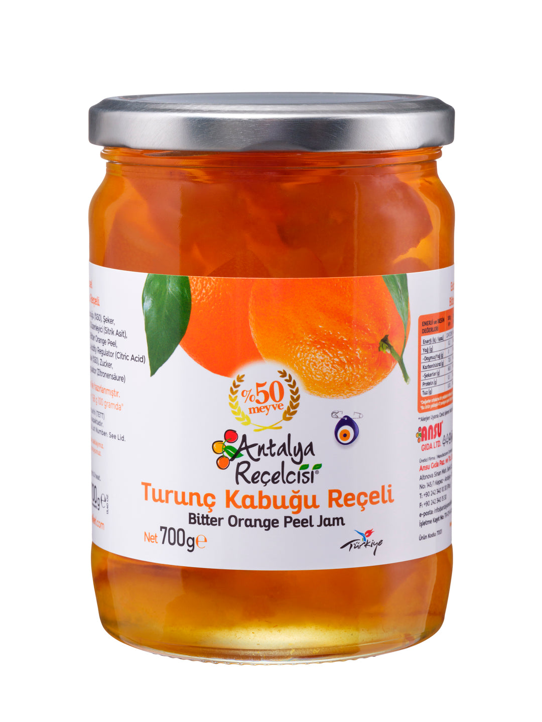ANTALYA RECELCISI BITTER ORANGE PEEL JAM 700G - Altin Grocery Jam Antalya Recelcisi