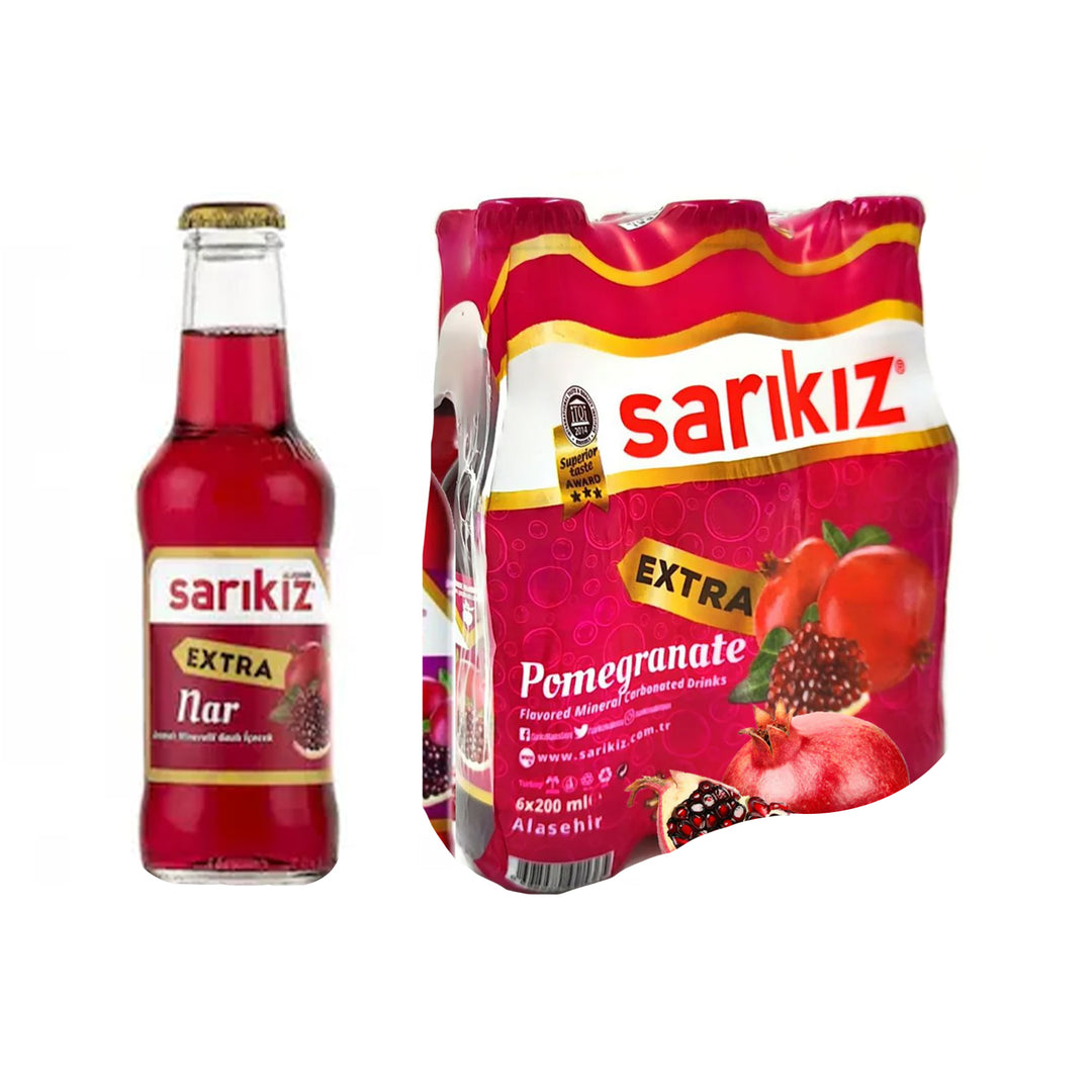SARIKIZ EXTRA MINERAL WATER w POMEGRANATE 200ML GLASS x 6