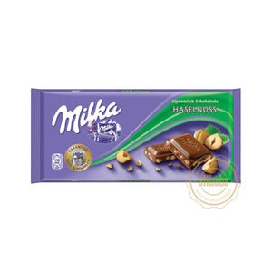 MILKA HASELNUSS CRUSHED CHOCOLATE BARS  100G