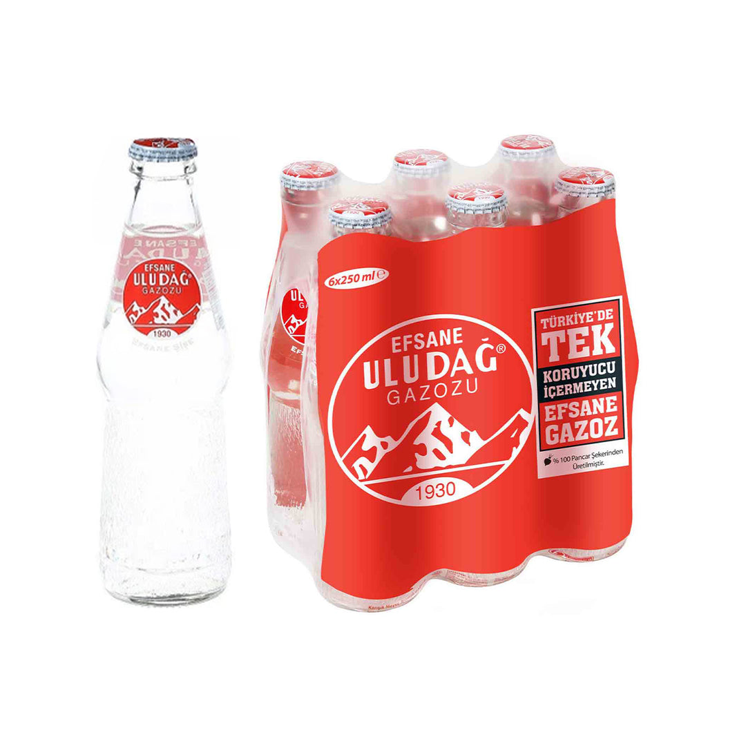 ULUDAG GAZOZ 250ML GLASS X 6 - Altin Grocery Mineral Water Uludag