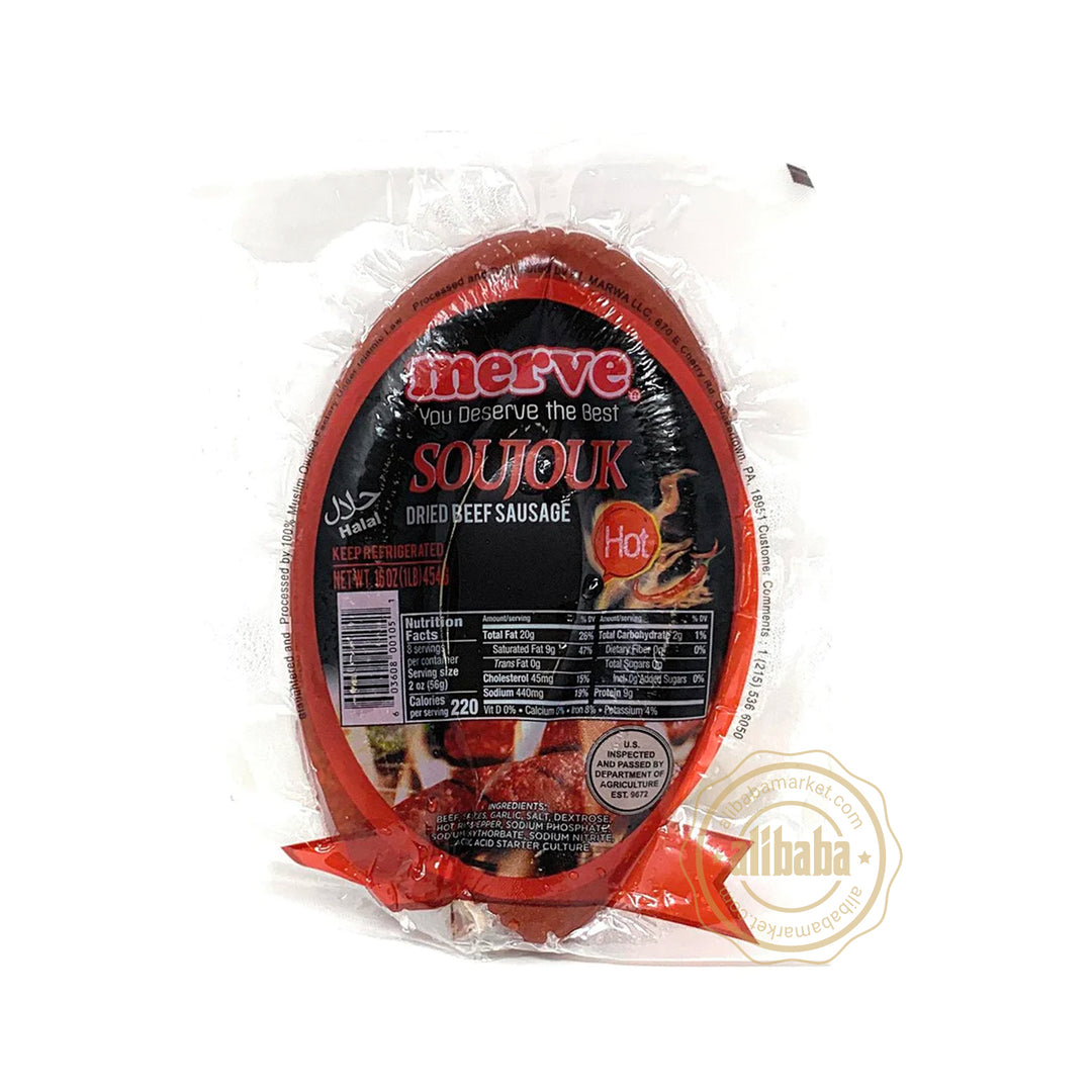MERVE BEEF SOUJOUK HOT ROUND 1LB
