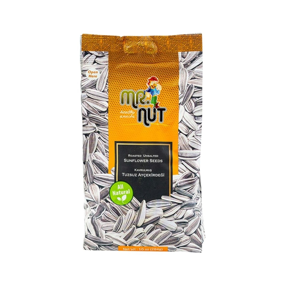 Bag of Mr Nut sunflower seeds on a white background