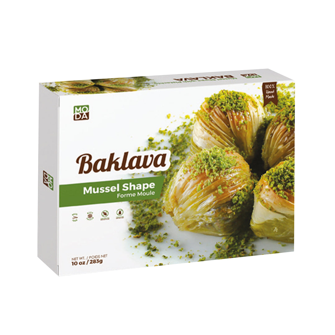 MODA MUSSEL SHAPE WITH PISTACHIO (MIDYE), GIFT PACK, 8PCS - Altin Grocery Baklava Moda