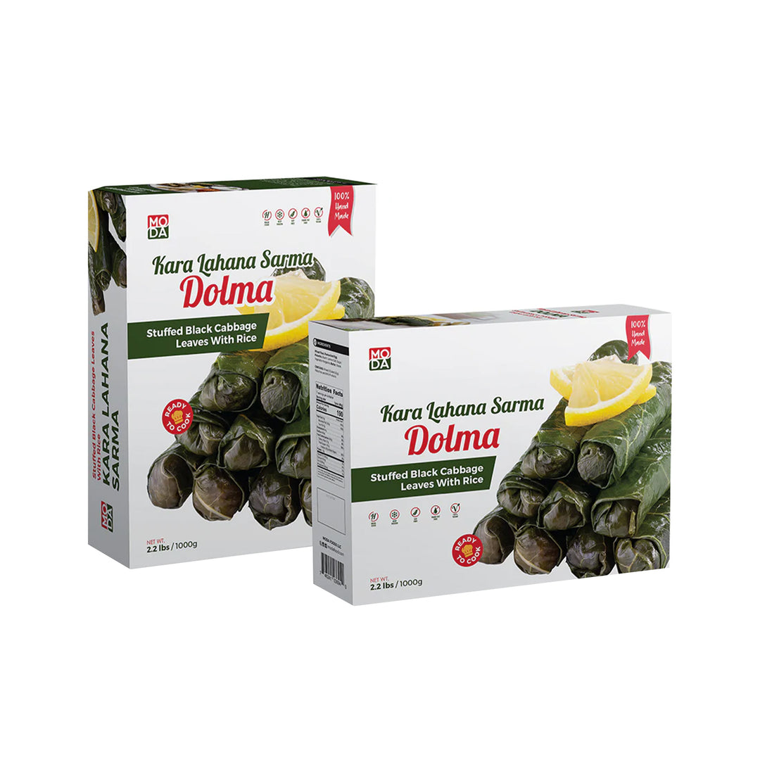 MODA STUFFED BLACK CABBAGE LEAVES W RICE (UNCOOKED) 1000G - Altin Grocery Ready Meal Moda