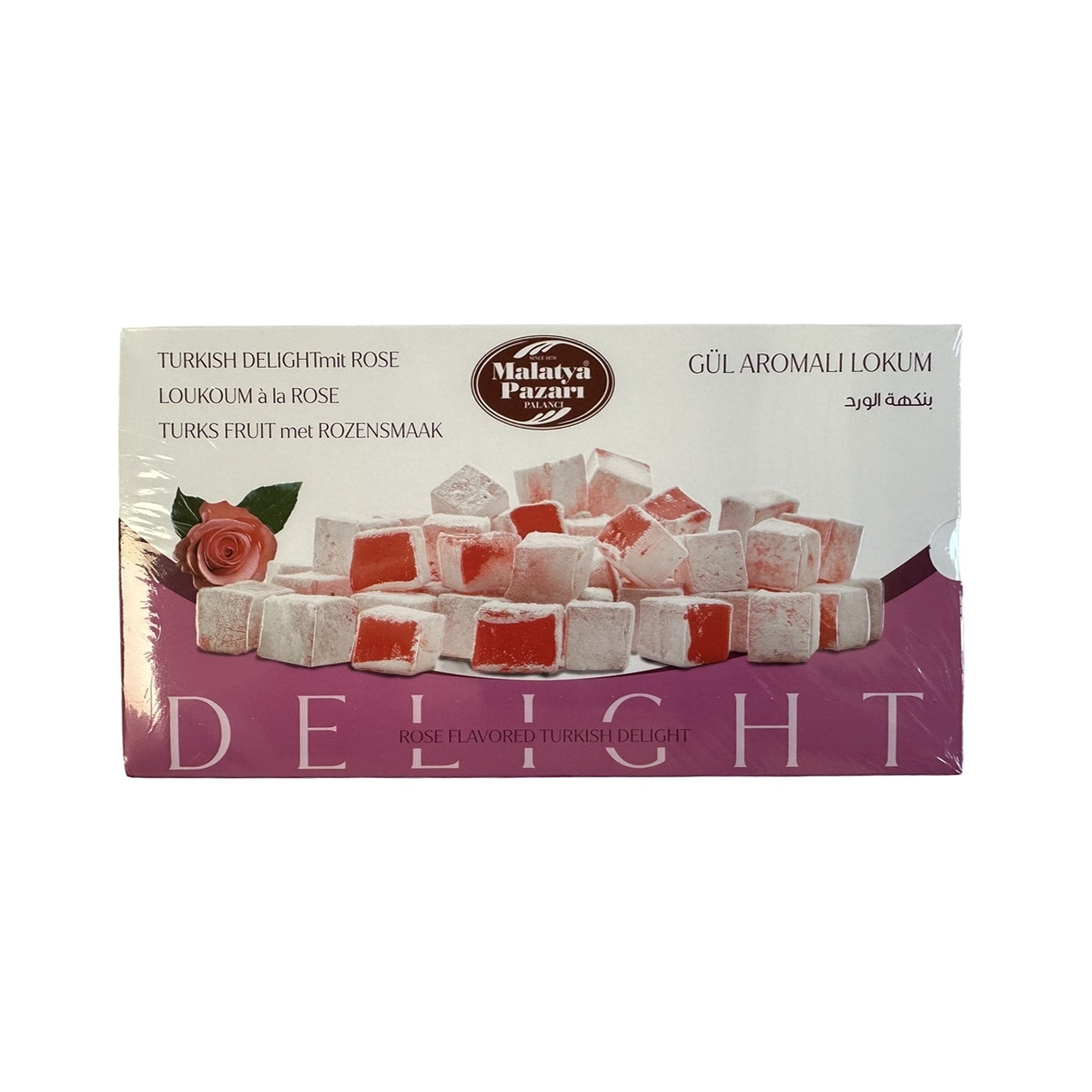 MALATYA PAZARI TURKISH DELIGHT W ROSE FLAVOR 350G – Altin Grocery MALATYA PAZARI TURKISH DELIGHT W ROSE FLAVOR 350G – Altin Grocery