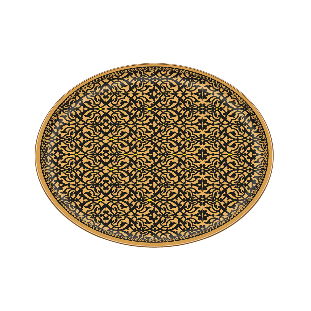 GL CAGLA BRIGHT GOLD GLASS TRAY 31CM - Altin Grocery Tray Altin Grocery