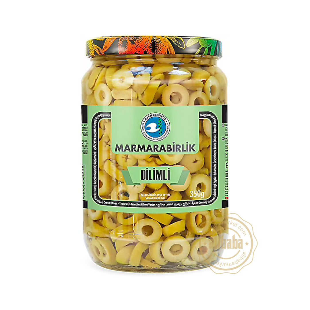 MB GREEN OLIVES SLICED 350GR GLASS - Altin Grocery Olive Marmarabirlik