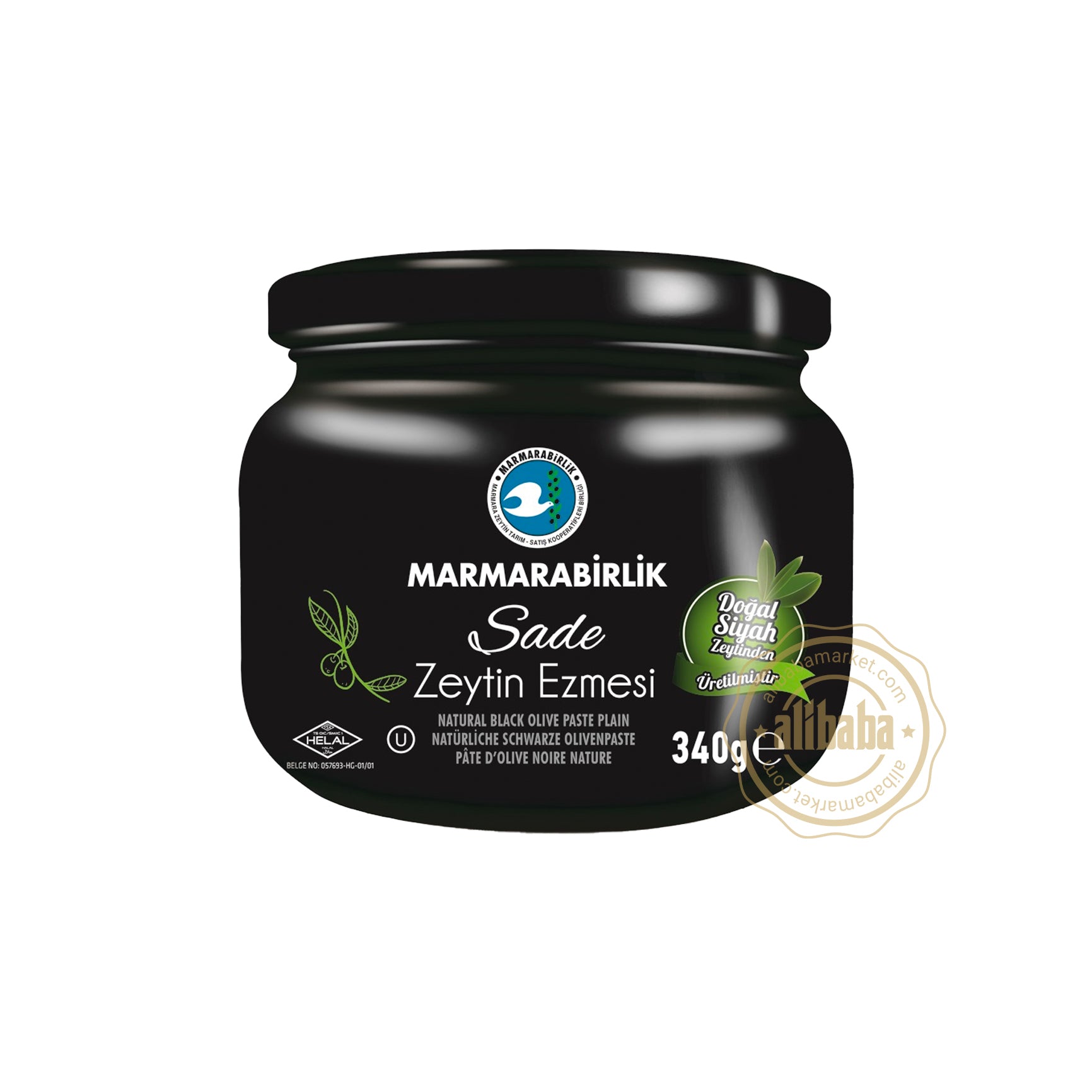 MB Black Olive Paste 340gr – Turkish Olive Spread in Glass Jar