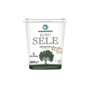 MB GEMLIK BLACK OLIVES S KURU SELE (DRIED SELE) IRI BOY 291-320 800GR PLASTIC - Altin Grocery Olive Marmarabirlik