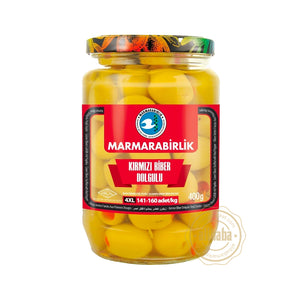 MB GREEN OLIVES 4XL w PEPPER 400GR - Altin Grocery Olive Marmarabirlik