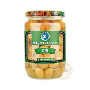 MB GREEN OLIVES M SCRATCHED (261-290) 400GR GLASS - Altin Grocery Olive Marmarabirlik