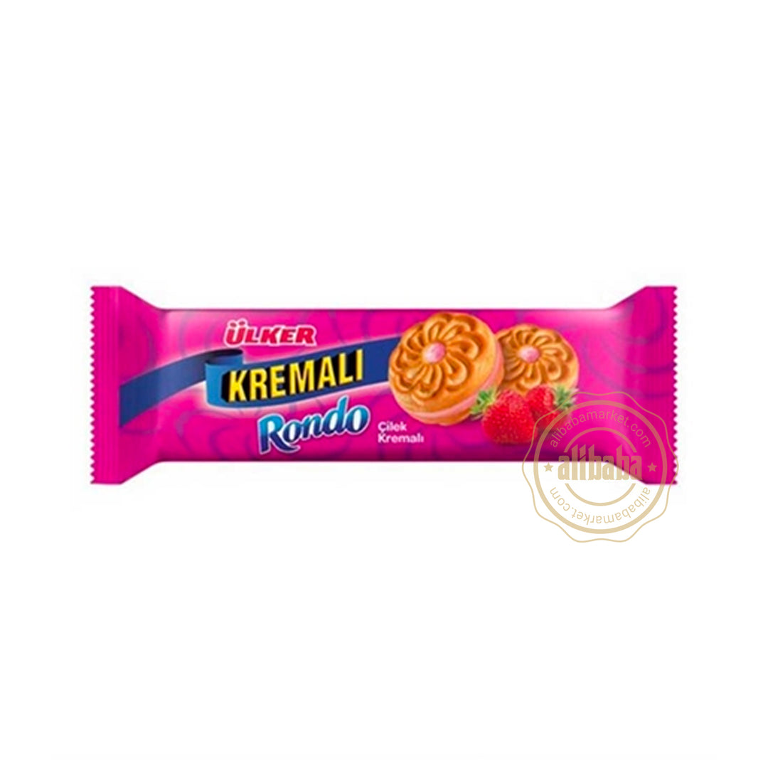 ULKER CREAM BISCUIT W STRAWBERRY FLAVOR 61GR - Altin Grocery Biscuits Ulker