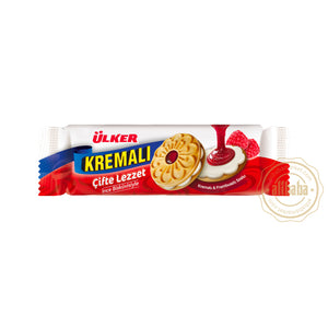 ULKER SANDWICH BISCUIT w RASPBERRY 165GR - Altin Grocery Biscuits Ulker