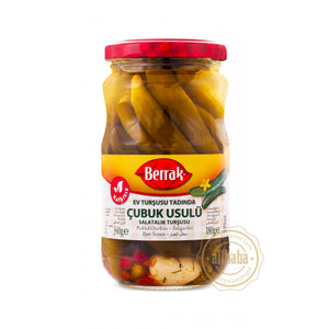 BERRAK GHERKIN PICKLES (CUBUK USULU SALATALIK TURSU) 370ML GLASS