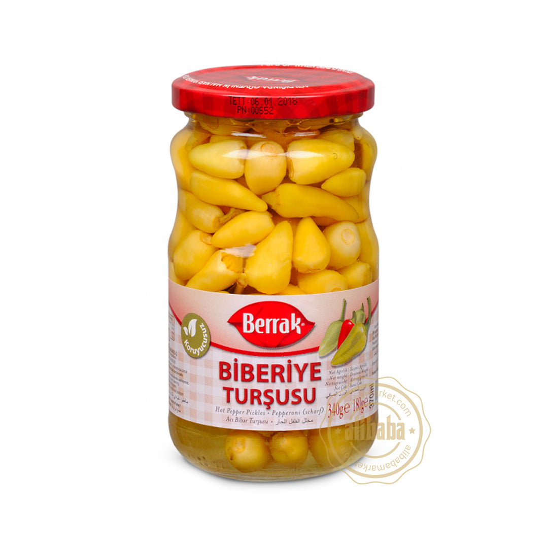 BERRAK HOT PEPPER PICKLES (BIBERIYE) 370ML GLASS