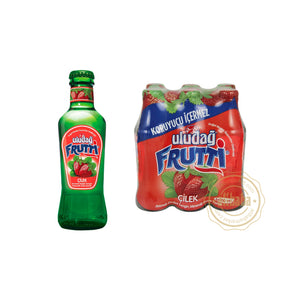 ULUDAG FRUTTI MINERAL WATER W STRAWBERRY 200ML GLASS X 6