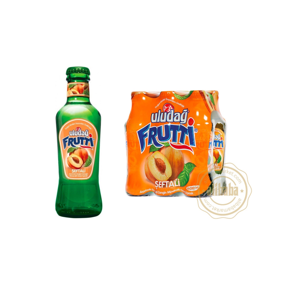 ULUDAG FRUTTI MINERAL WATER w PEACH 6X200ML GLASS