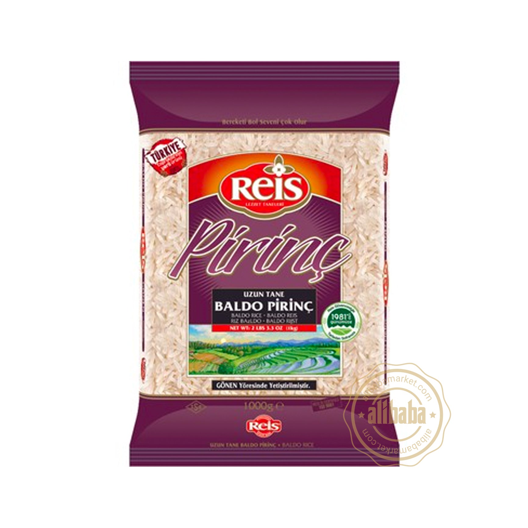 Reis Baldo Rice 1kg – Turkish Pilaf Rice From Gönen Region – Altin 