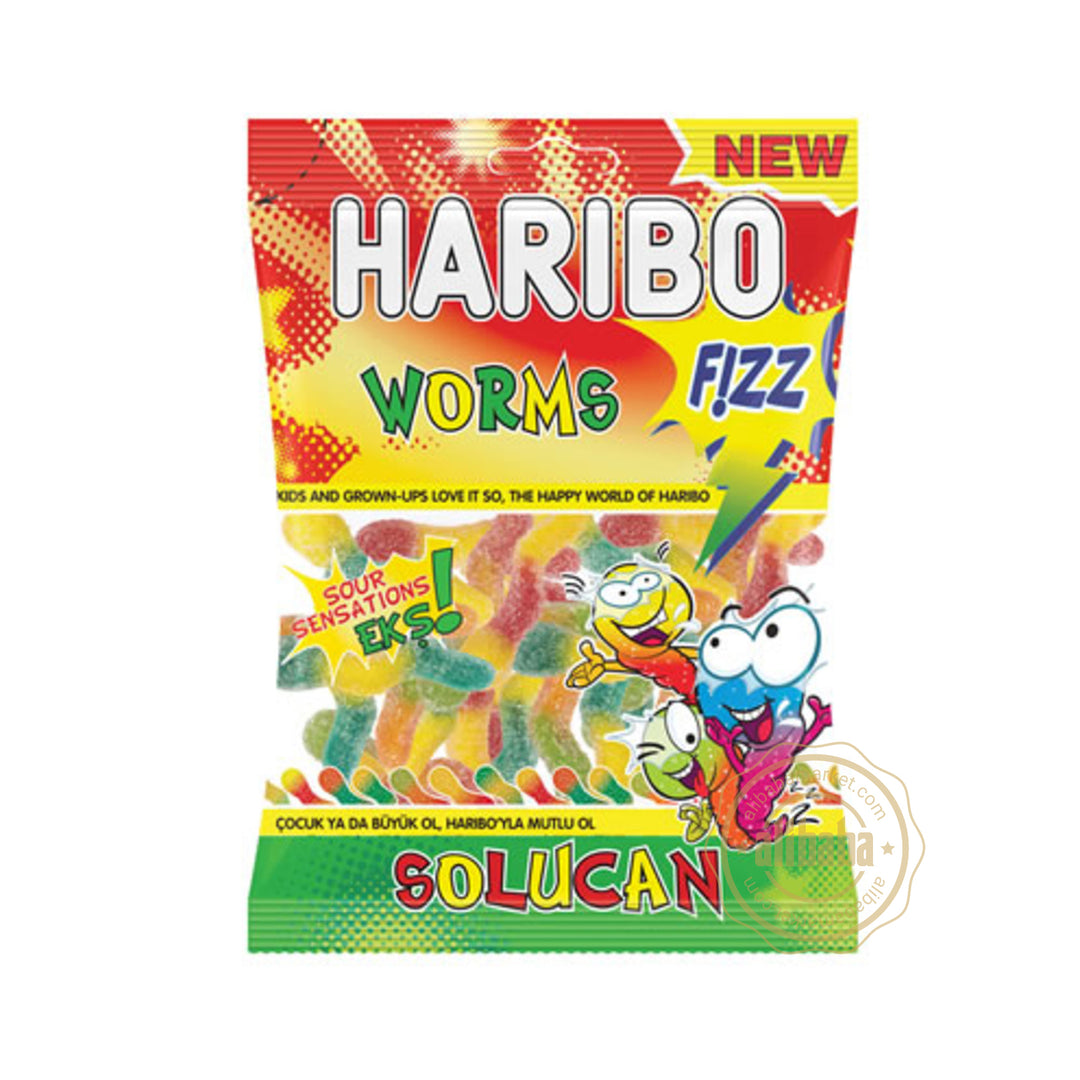 HARIBO FIZZ WORMS 80 GR