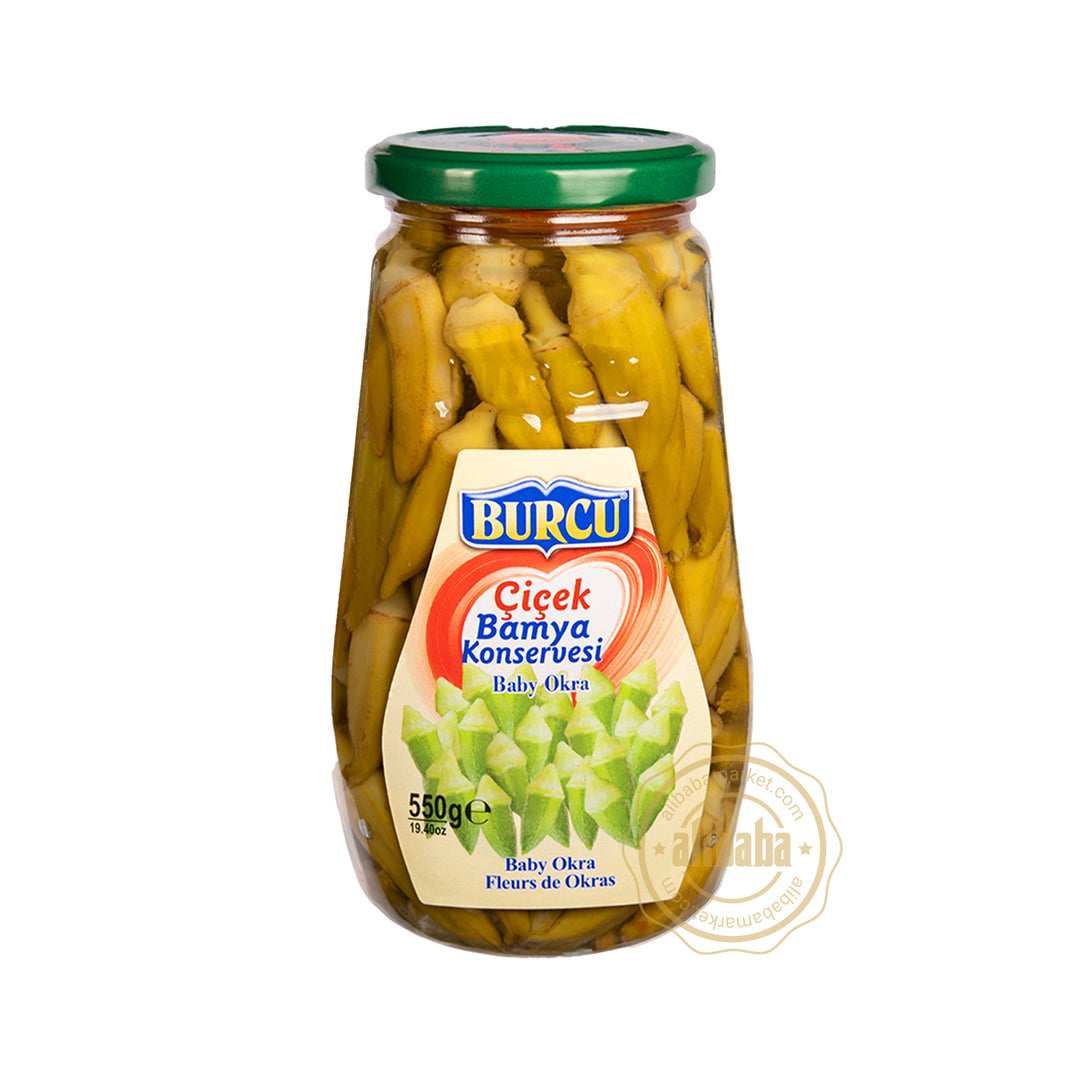 BURCU BABY OKRA (CICEK BAMYA) 550GR - Altin Grocery Jarred Vegetable Burcu